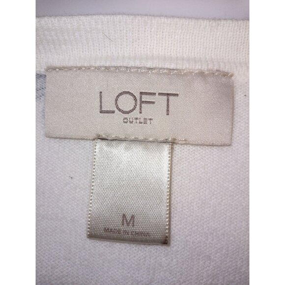 Loft Outlet Women's Cream Black Bumble Bee Cardigan 100% Cotton Size Medium - Picture 6 of 7